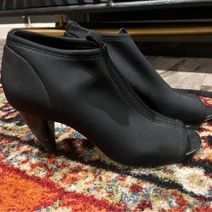 Donald Pliner Black Nylon Peep Toe Booties - Size 8